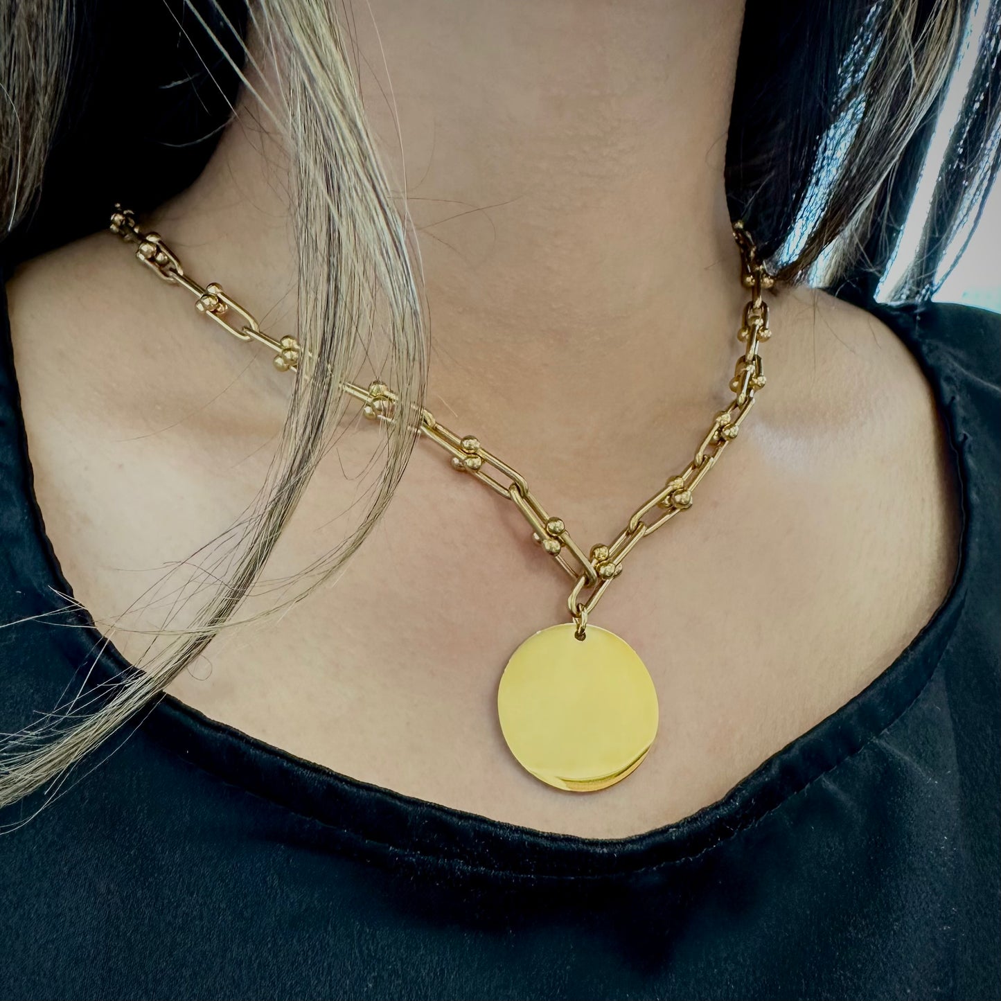 Coin Paperclip Necklace
