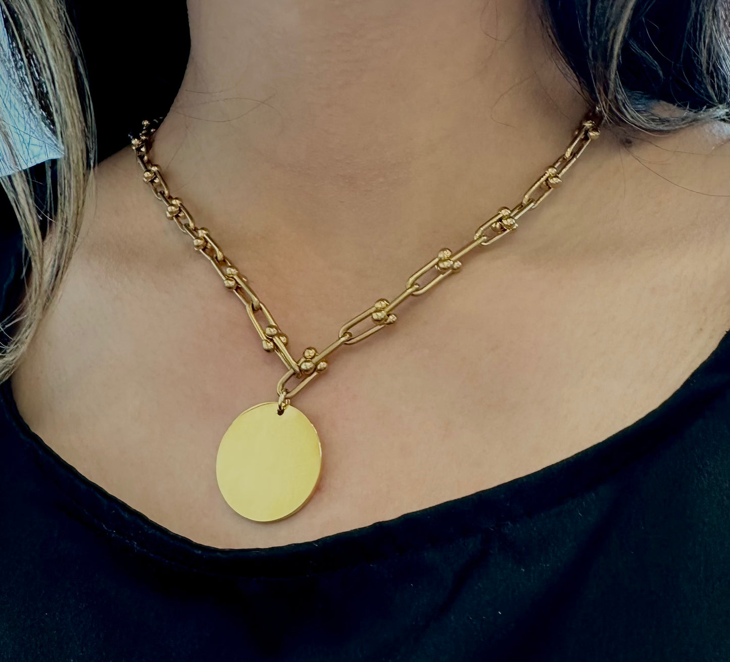 Coin Paperclip Necklace