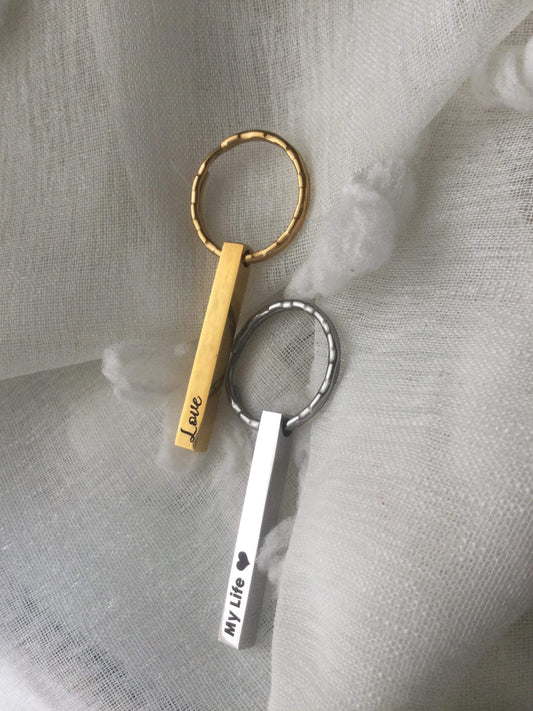 Engraved Bar Keychain