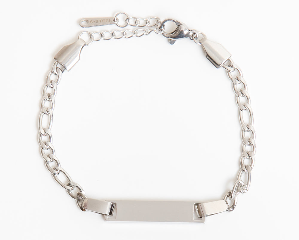 Figaro Chain ID Bracelet - Xmm