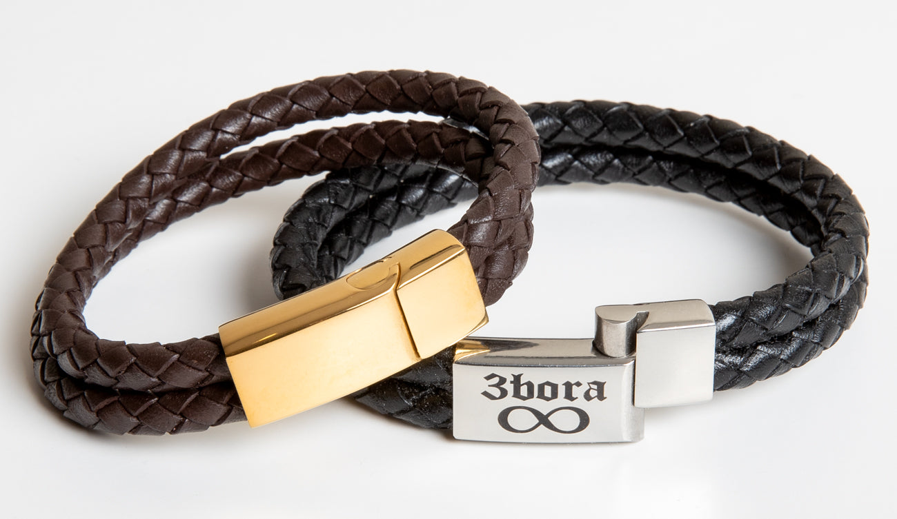 Double Cord Leather Bracelet