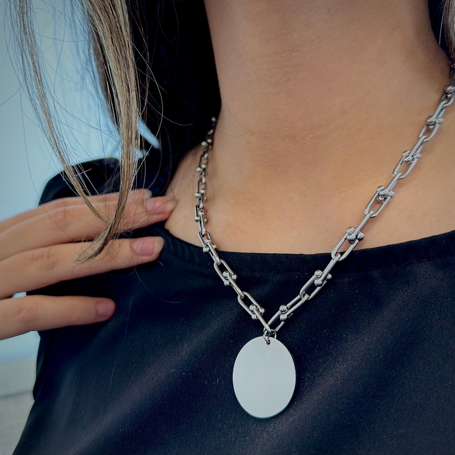 Coin Paperclip Necklace