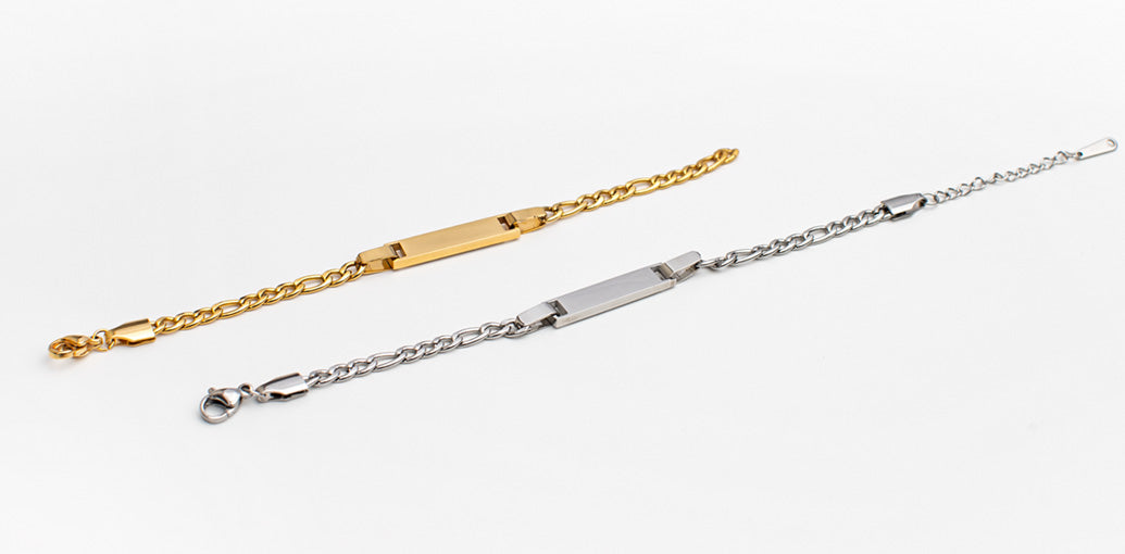 Figaro Chain ID Bracelet - Xmm