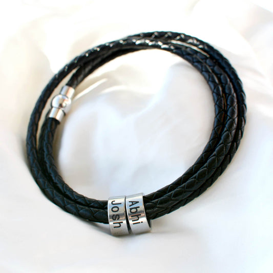 Leather Bead Bracelet