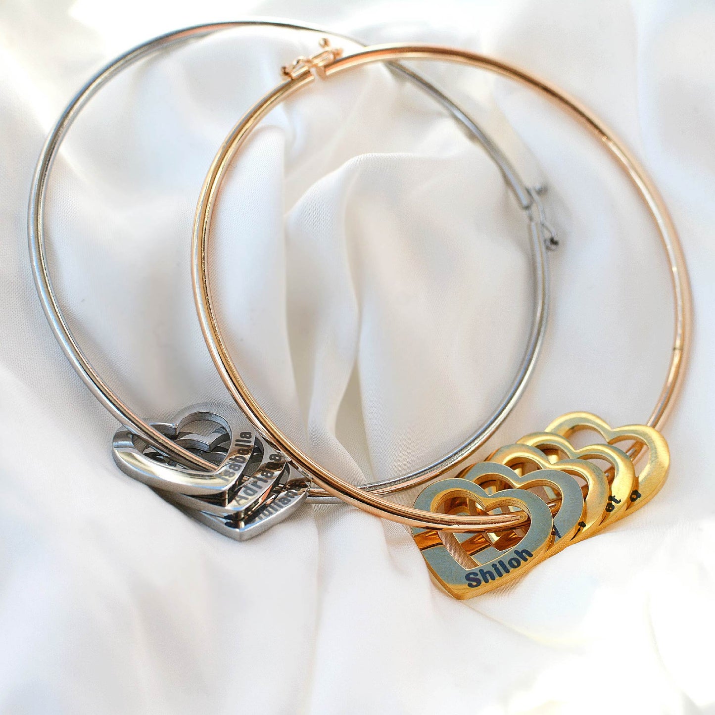 Heart charm Bangle