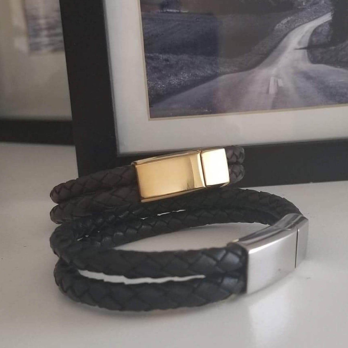 Double Cord Leather Bracelet