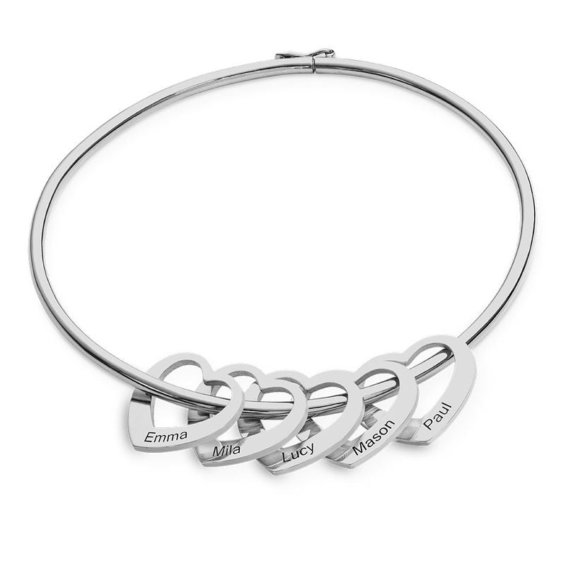 Heart charm Bangle